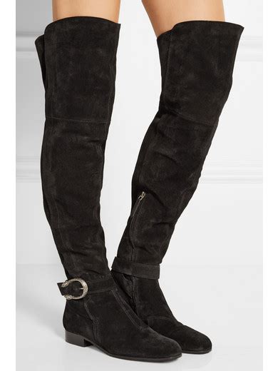 gucci dionysus suede over-the-knee boot nero|gucci ankle boots for women.